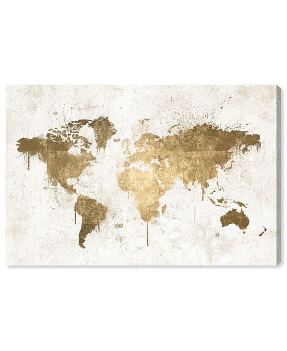 Mapamundi White Gold Canvas Art - 10" x 15" x 1.5" | Macys (US)