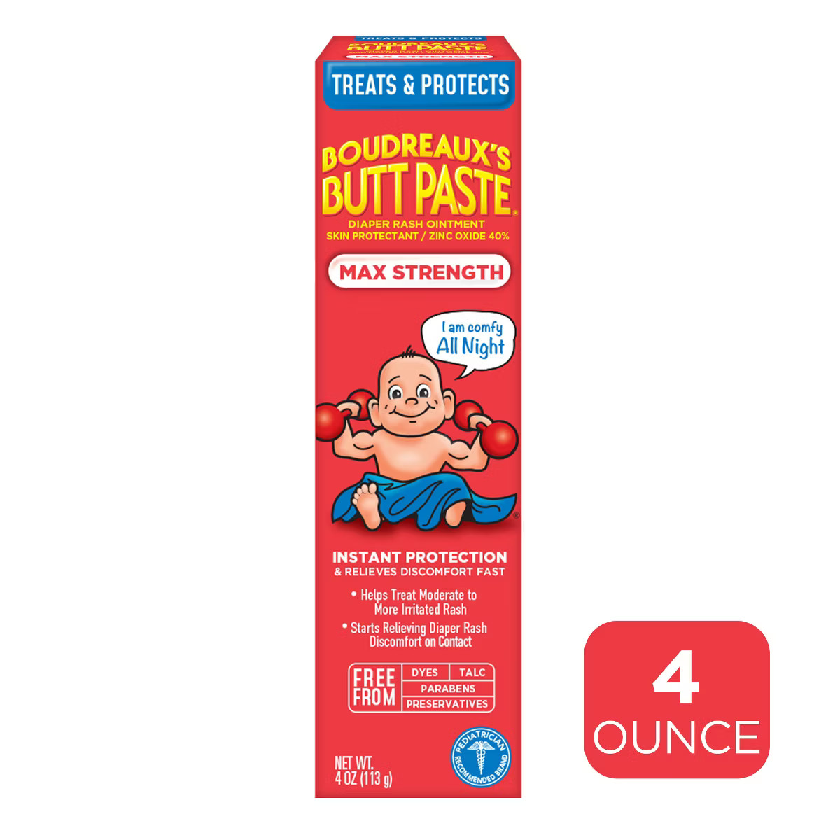 Boudreaux's Butt Paste Baby Diaper Rash Cream Maximum Strength - 4oz | Target