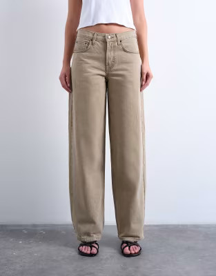 Topshop Cinch low rise relaxed jeans in latte | ASOS | ASOS (Global)