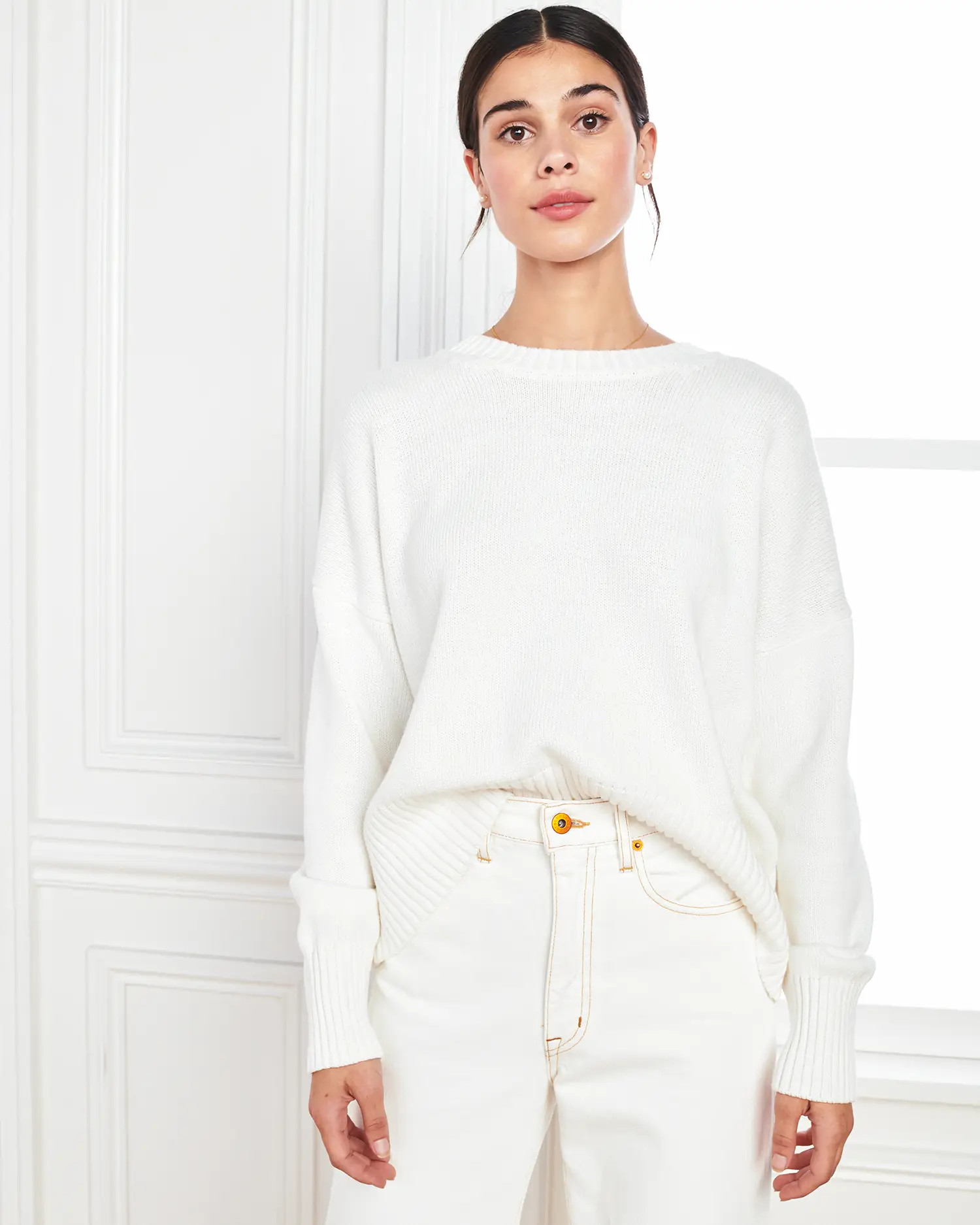 100% Organic Cotton Boyfriend Crew Sweater | Quince