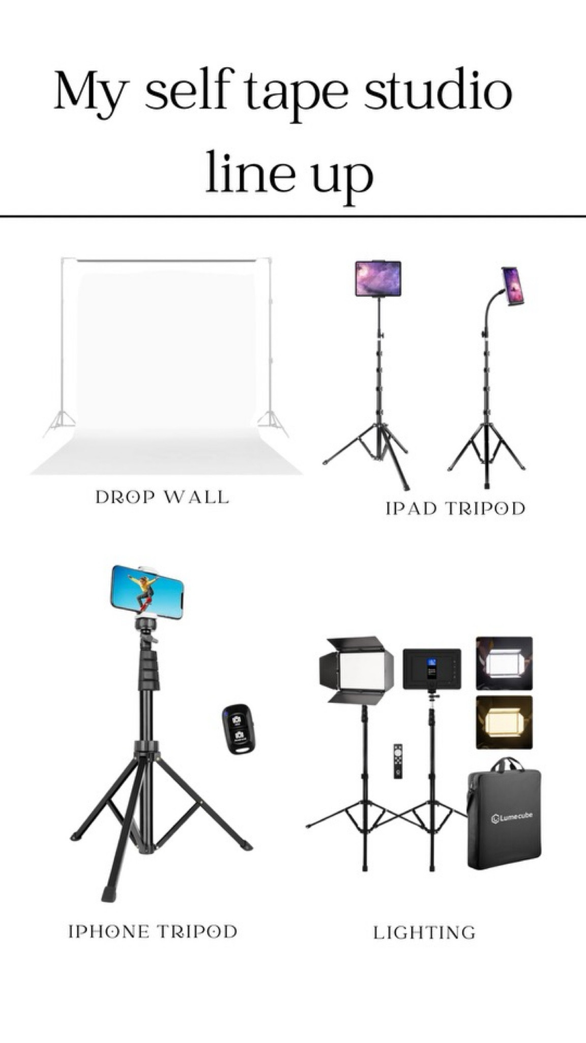 My necessary go-tos for my at-home self-tape audition setup 🎥

#LTKHome #LTKVideo #LTKBeauty