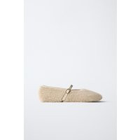 Zara - Faux Fur Ballet Flats - Kids - Beige - Kids | Zara US