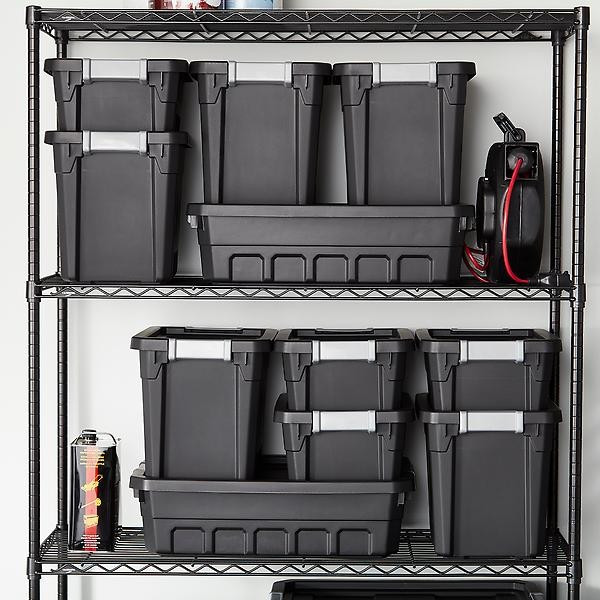 Sterilite 10 gal. Stacker Tote Black | The Container Store