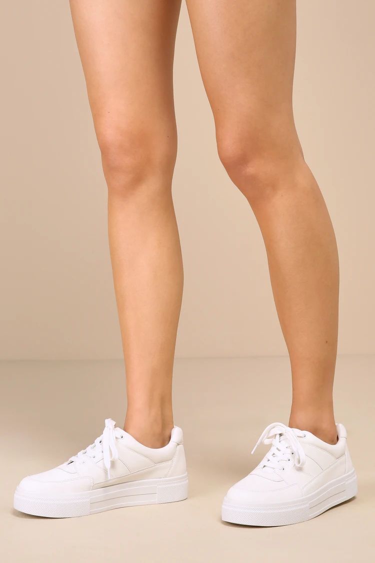 Janson White Flatform Lace-Up Sneakers | Lulus