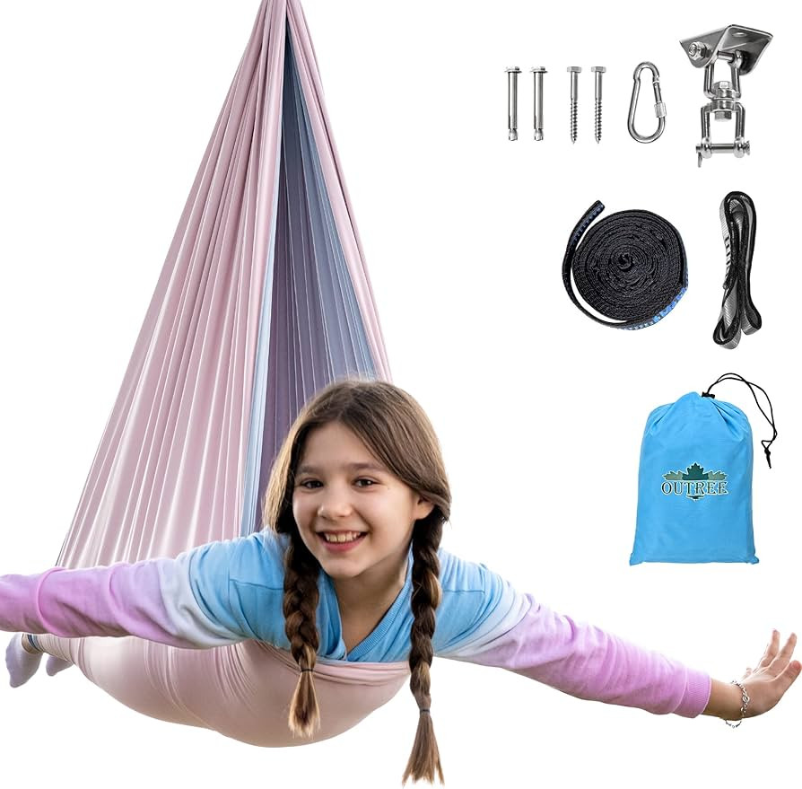 OUTREE Sensory Swing, Double Layer Therapy Swing with 360° Swivel Hanger, Healing & Relaxing Cud... | Amazon (US)
