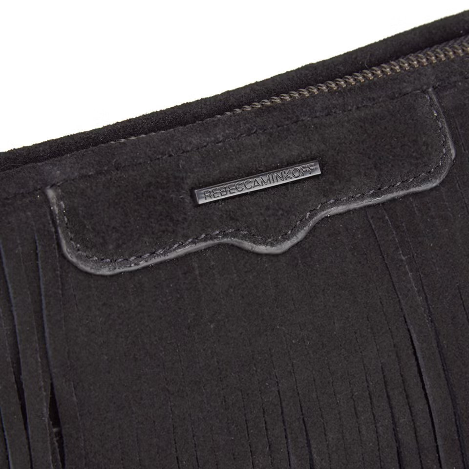 Rebecca Minkoff Women's Suede Fringe Finn Crossbody Bag - Black | Coggles | Coggles (Global)