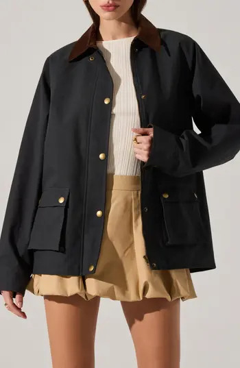 ASTR the Label Rylan Corduroy Collar Jacket in Navy at Nordstrom Rack, Size Large | Nordstrom Rack