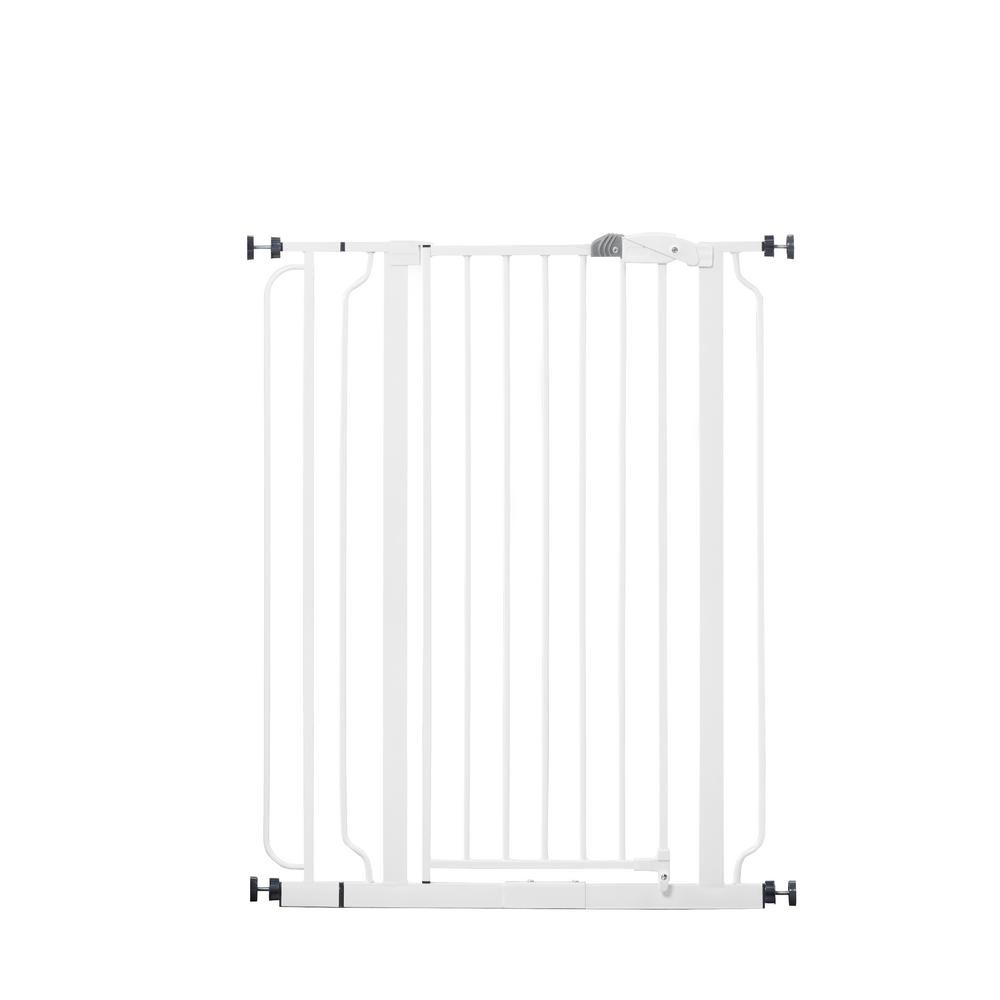 Regalo 41"" White Metal Easy Step Extra Tall Walk-Through Gate | The Home Depot