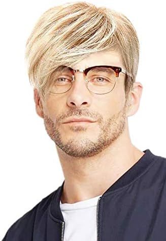 Kaneles Mens Short Blonde Wig Natural Hair Replacement Synthetic Costume Halloween Hair Wigs (Lig... | Amazon (US)