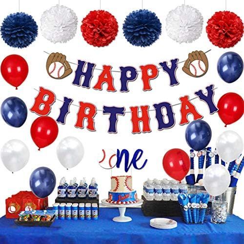KeaParty Baseball Birthday Party Decorations Supplies Kit, Baseball Happy Birthday Banner, One Ca... | Amazon (US)