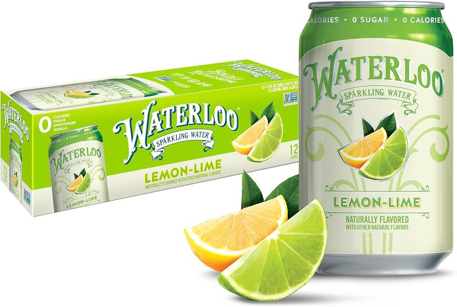Waterloo Sparkling Water, Lemon-Lime Naturally Flavored, 12 Fl Oz Cans (Pack of 12) – Zero Calo... | Amazon (US)
