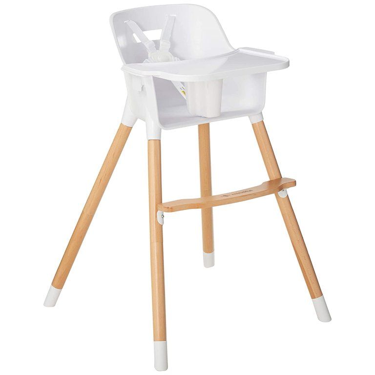Be Mindful Convertible Adjustable Modern Children's Baby High Chair, White | Walmart (US)