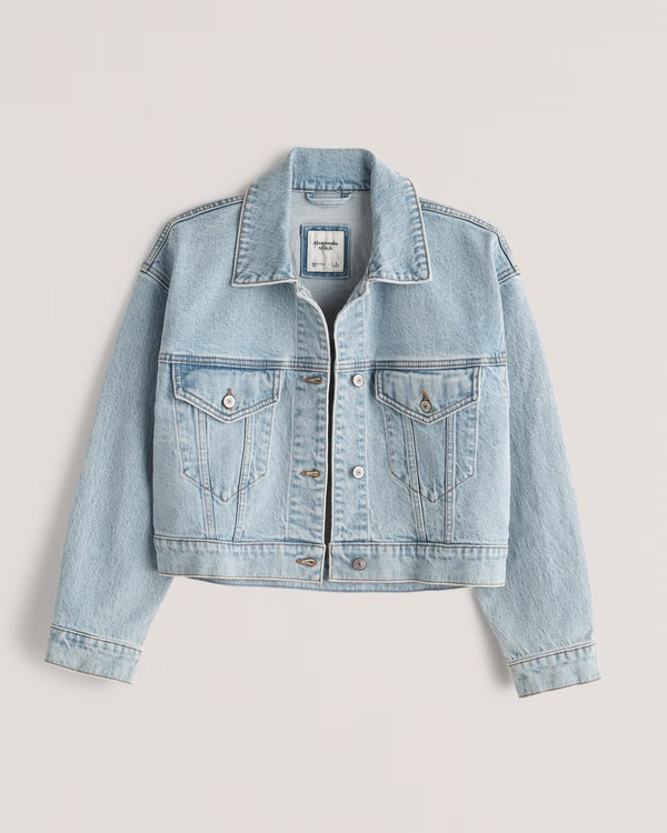 Women's Cropped Denim Jacket | Women's Clearance | Abercrombie.com | Abercrombie & Fitch (US)