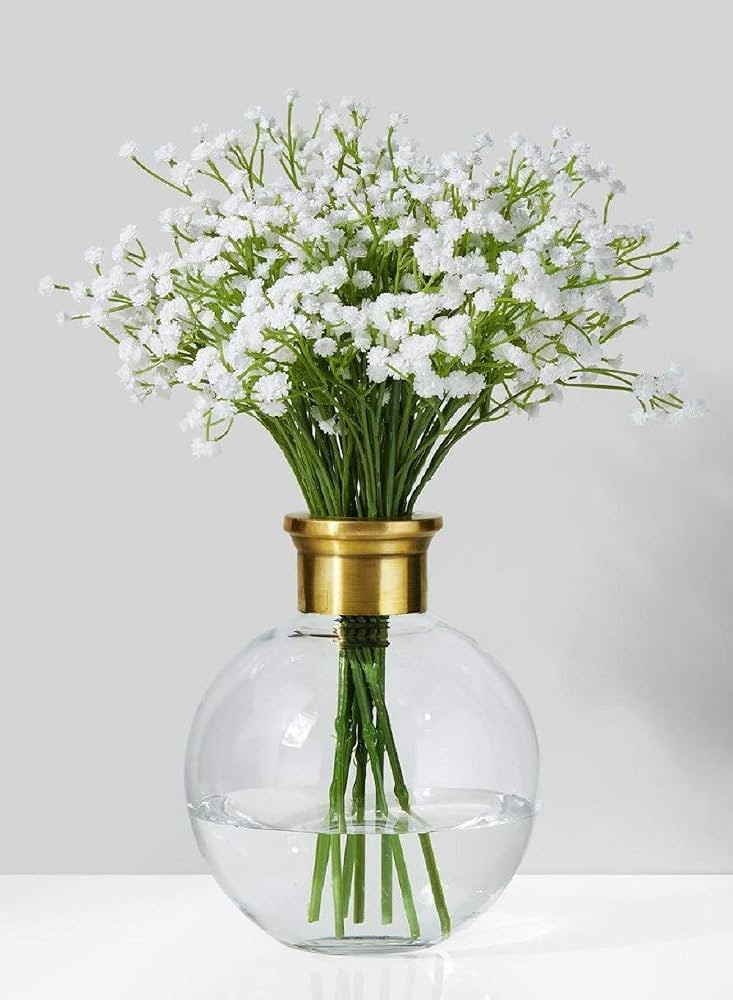 Serene Spaces Living Small Ball Vase with Gold Rim, Elegant Flower Vase for Wedding Reception, Mi... | Amazon (US)