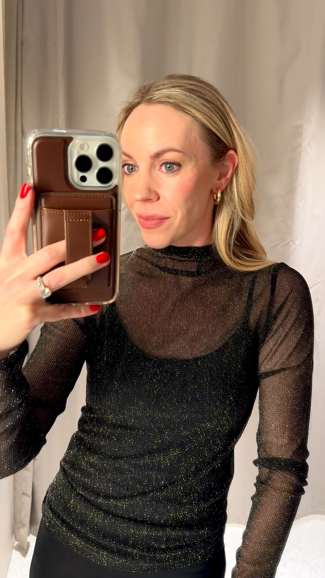 Zara try-on! Obsessed with this sheer metallic top - I added a spaghetti strap tank underneath but you could also wear a bralette. So good for the holidays and New Year’s Eve! Stirrup leggings are also very flattering (may be a little long for petites)

#LTKParties #LTKFindsUnder50 #LTKHoliday