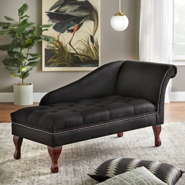 Simple Living Storage Chaise Lounge - Black | Bed Bath & Beyond
