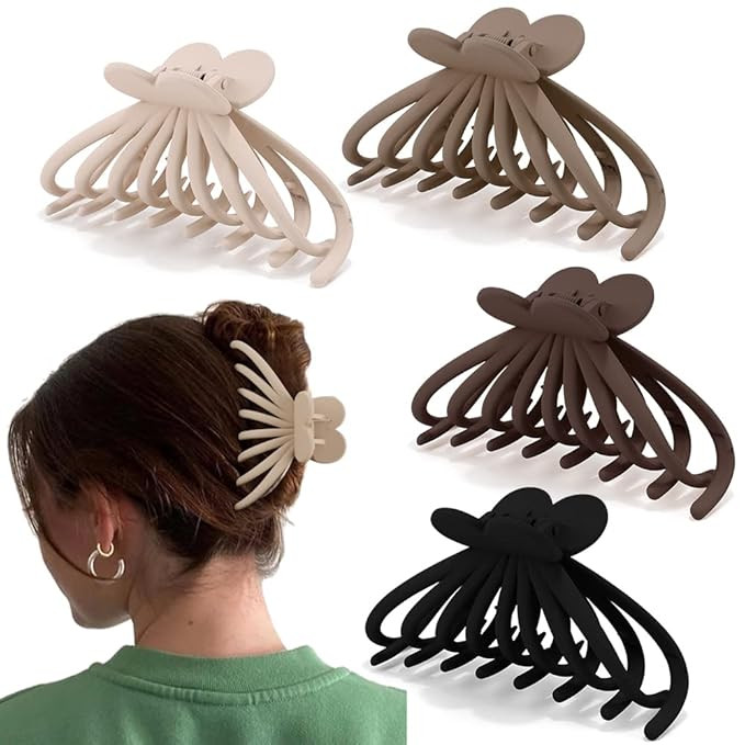 Canitor 4.9" Extra Large Hair Clips Claw Clips for Thick Hair 4Pcs Big Claw Clips Hair Clips for ... | Amazon (US)