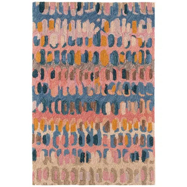 Paint Chip Handwoven Wool Abstract Area Rug in Pink/Blue/Gray | Wayfair North America