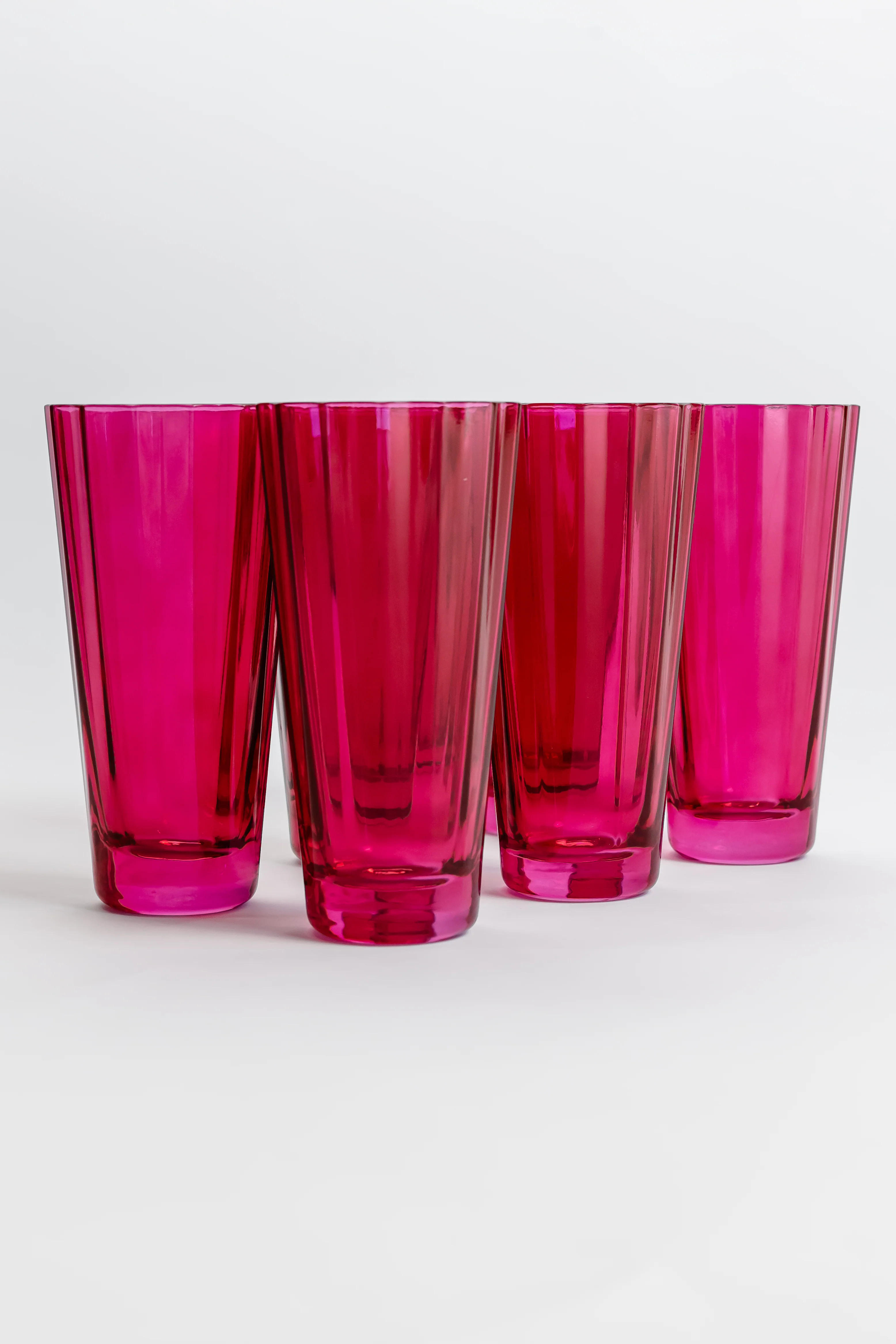 Estelle Colored Sunday High Balls - Set of 6 {Fuchsia} | Estelle Colored Glass