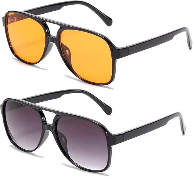 kimorn Lunettes De Soleil Pour Femmes Hommes Classique Vintage Grand Cadre Jaune Lentille Rétro ... | Amazon (FR)