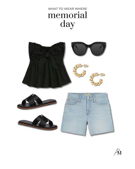 Memorial day outfit idea. I love this bow detail tube top and Madewell cut off jean shorts. 

#LTKSeasonal #LTKstyletip #LTKbeauty