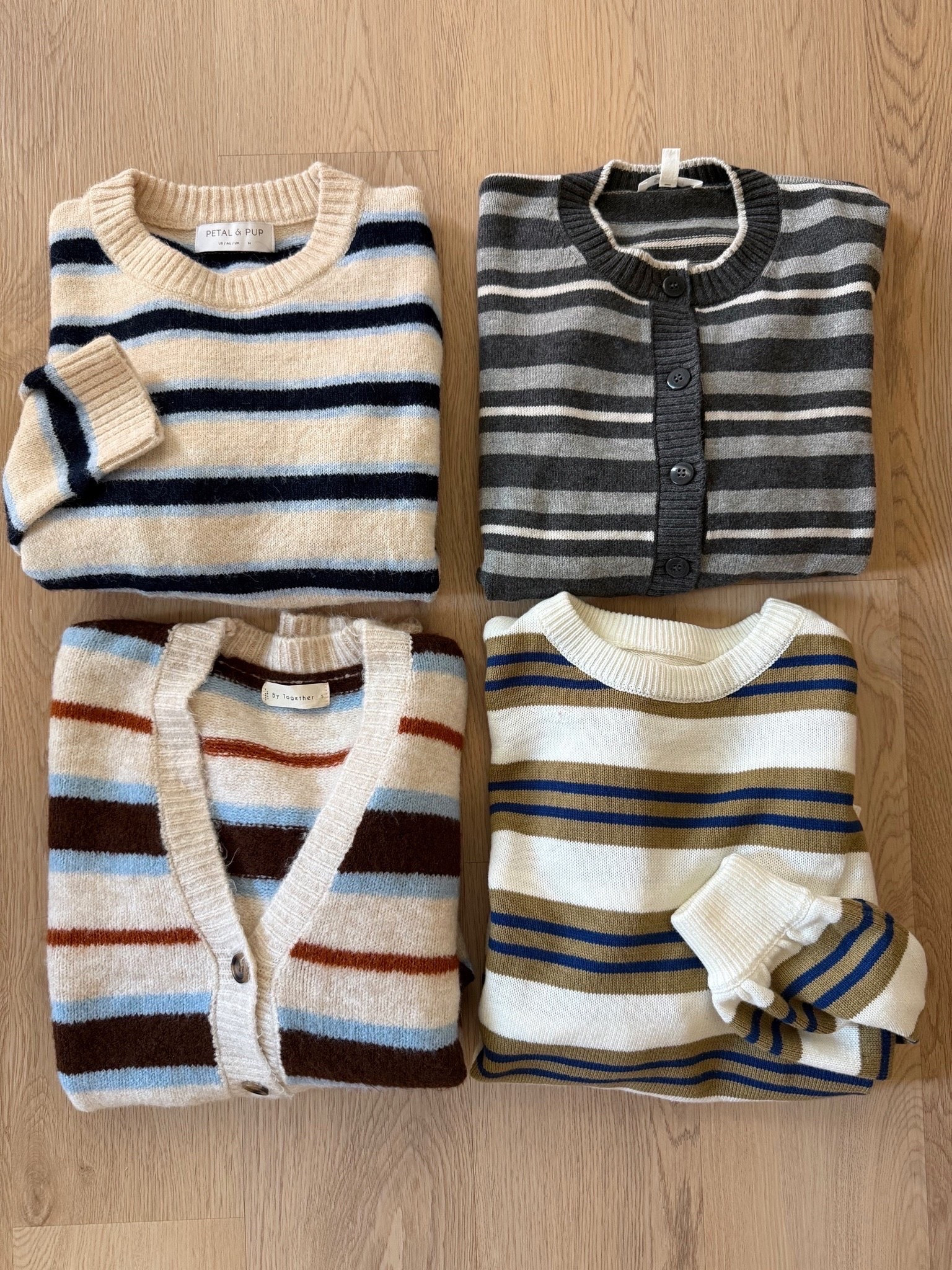 Give me all the striped sweaters😍 sizing top right to bottom left: medium, small, small, medium