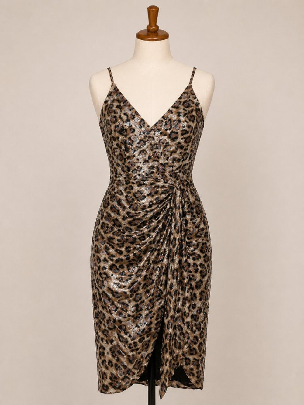 NWT WHBM Leopard Metallic Faux Wrap Cocktail Dress 6P White House Black Market | Poshmark
