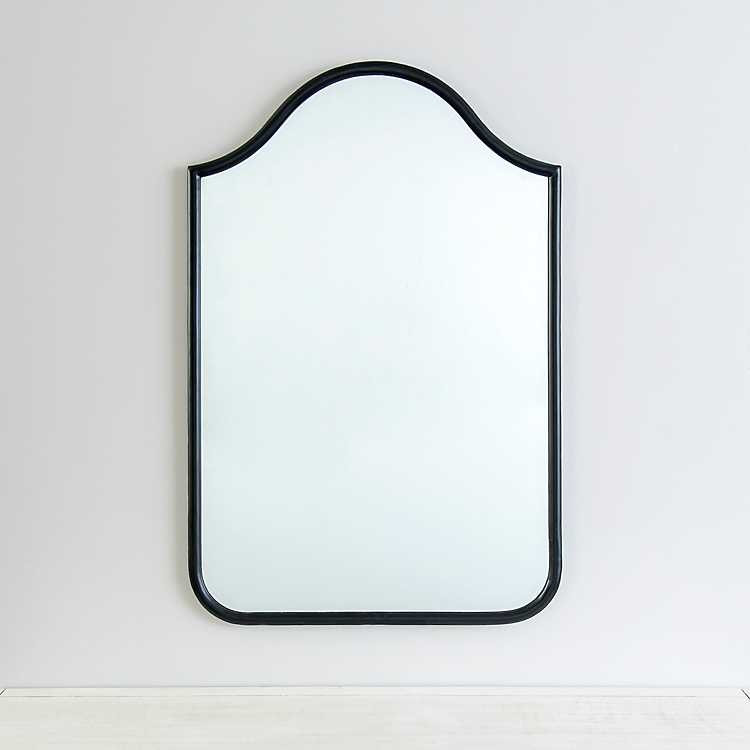 Black Metal Linear Wave Mirror | Kirkland's Home