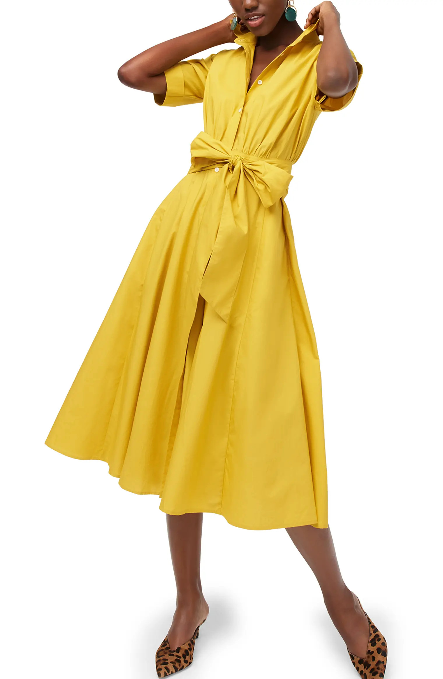 Tie Waist Short Sleeve Shirtdress | Nordstrom