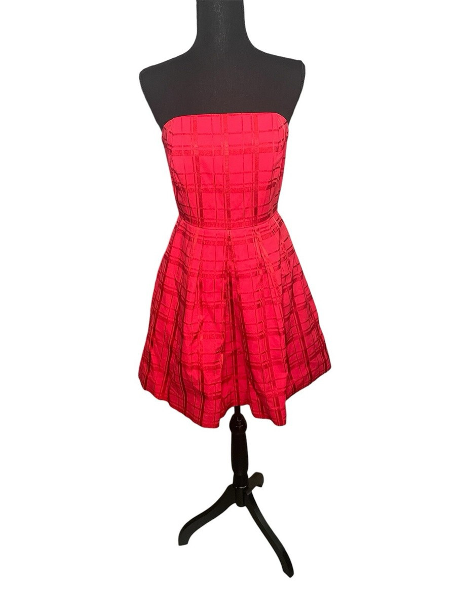 Vineyard Vines Red, Plaid Strapless Mini a-line Dress!! Only Worn Once, Size 2 | eBay US