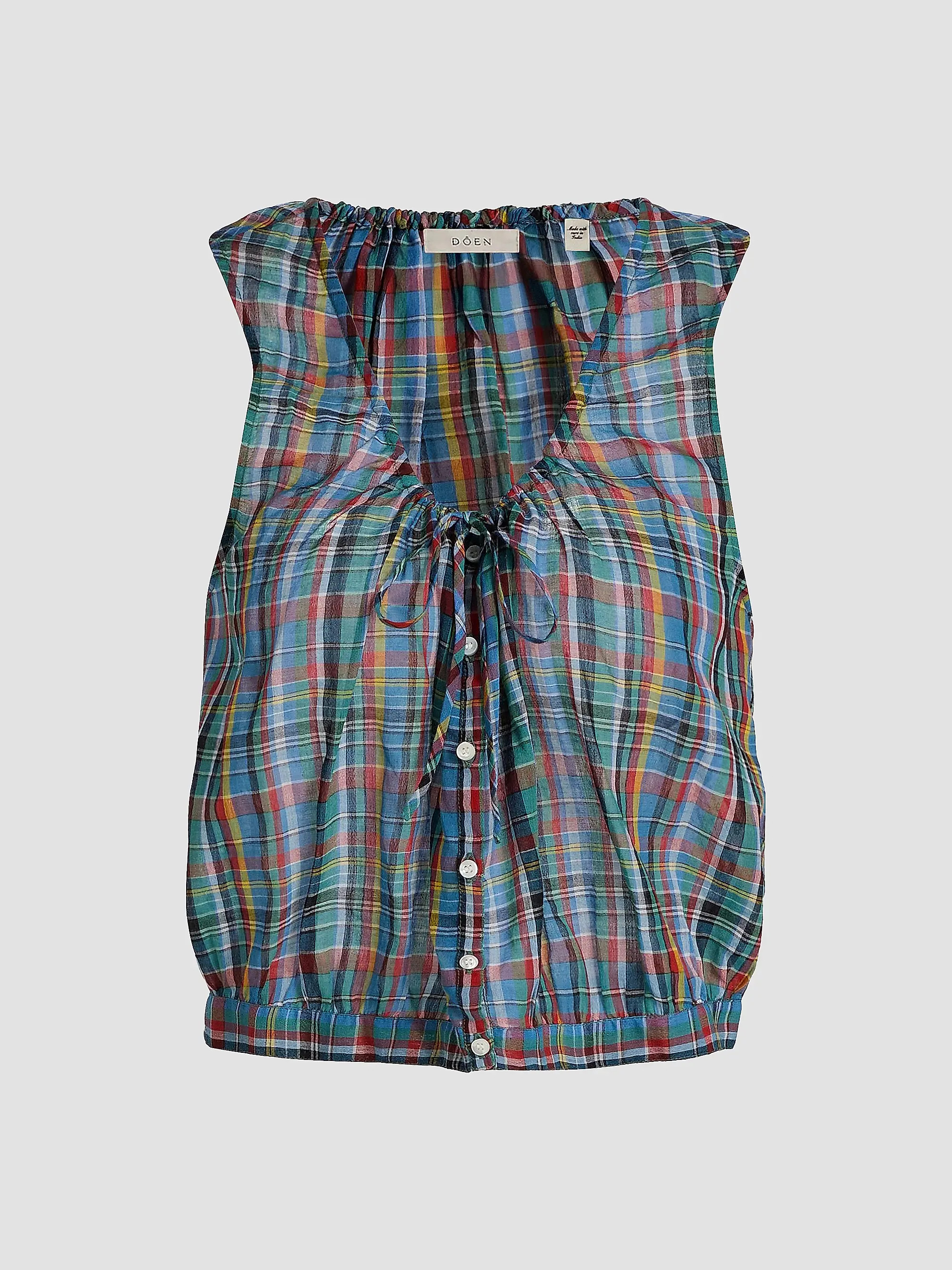 Theo Plaid Cotton Sleeveless Top | Saks Fifth Avenue
