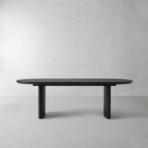 Radius Extendable Oval Dining Table, 96", Oak Veneer, Ebony | Williams-Sonoma