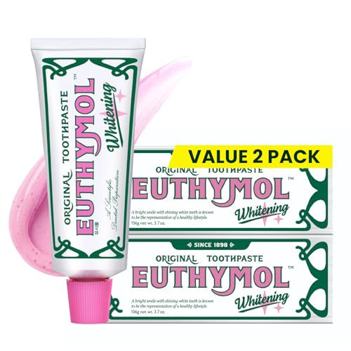 EUTHYMOL Whitening Toothpaste (3.7fl oz*2, Pack of 2) - Stain Removal in 2 Weeks, Long-Lasting Freshness for Sensitive Gum & Teeth. Bad Breath, Cavity Prevention. Recyclable Aluminum Tube | Amazon (US)