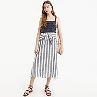 Point Sur tie-waist skirt in nautical striped linen | J.Crew US