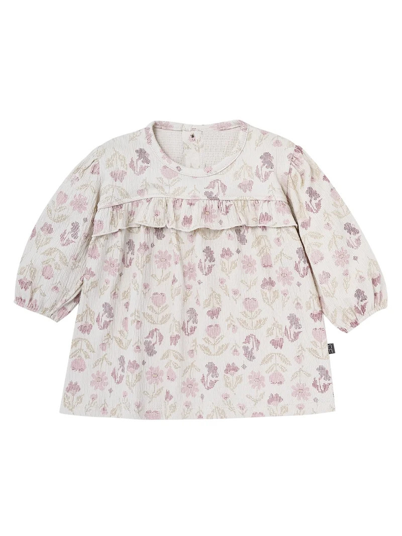 Modern Moments By Gerber Baby Girl Drop Shoulder Dress and Tights Outfit Set, 2-Piece, Sizes 0/3 ... | Walmart (US)