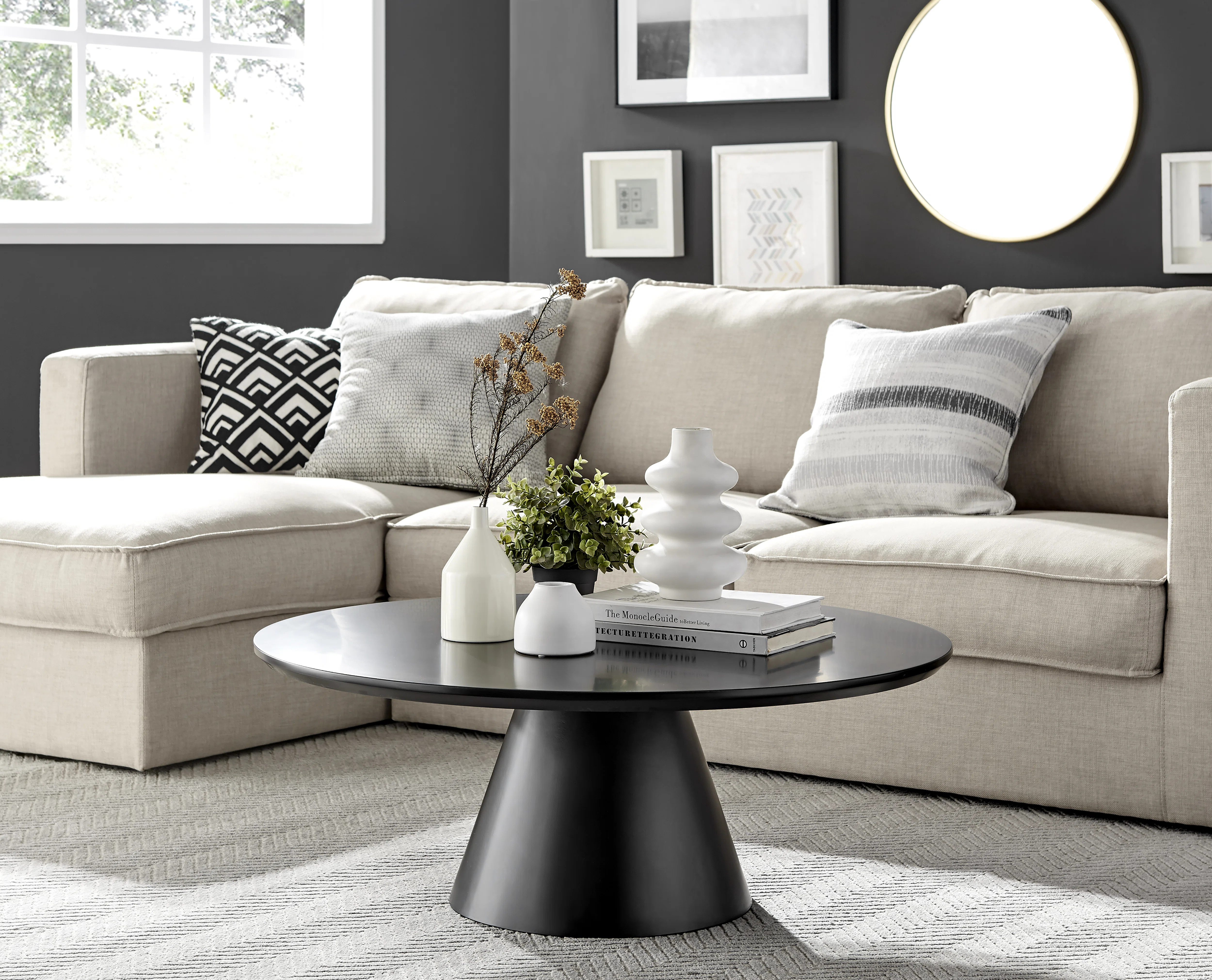 East Urban Home Palm Luxury Pedestal Round Coffee Table & Reviews | Wayfair | Wayfair North America