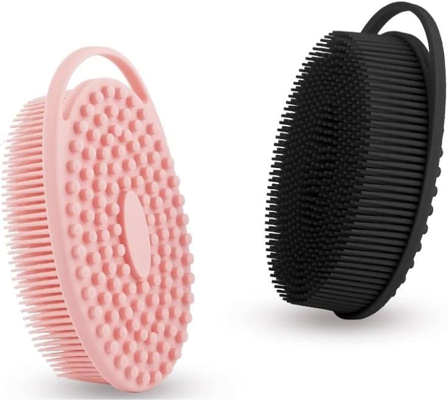 Soft Silicone Body Scrubber 2 PCS Silicone Body Shower, Silicone Loofah 2 in 1 Bath and Shampoo B... | Amazon (US)