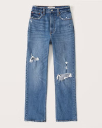 Ultra High Rise Ankle Straight Jeans | Abercrombie & Fitch (US)