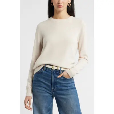 Nordstrom Crewneck Cashmere Sweater in Black Rock at Nordstrom, Size Large | Nordstrom