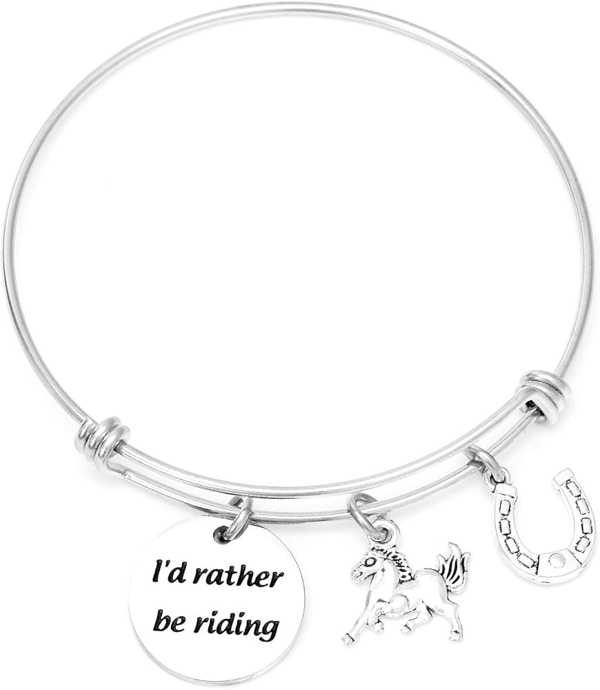 Horse Bracelet Horse Jewelry I'd Rather be Riding Equestrian Jewelry Horse Keychains for Men Wome... | Amazon (US)