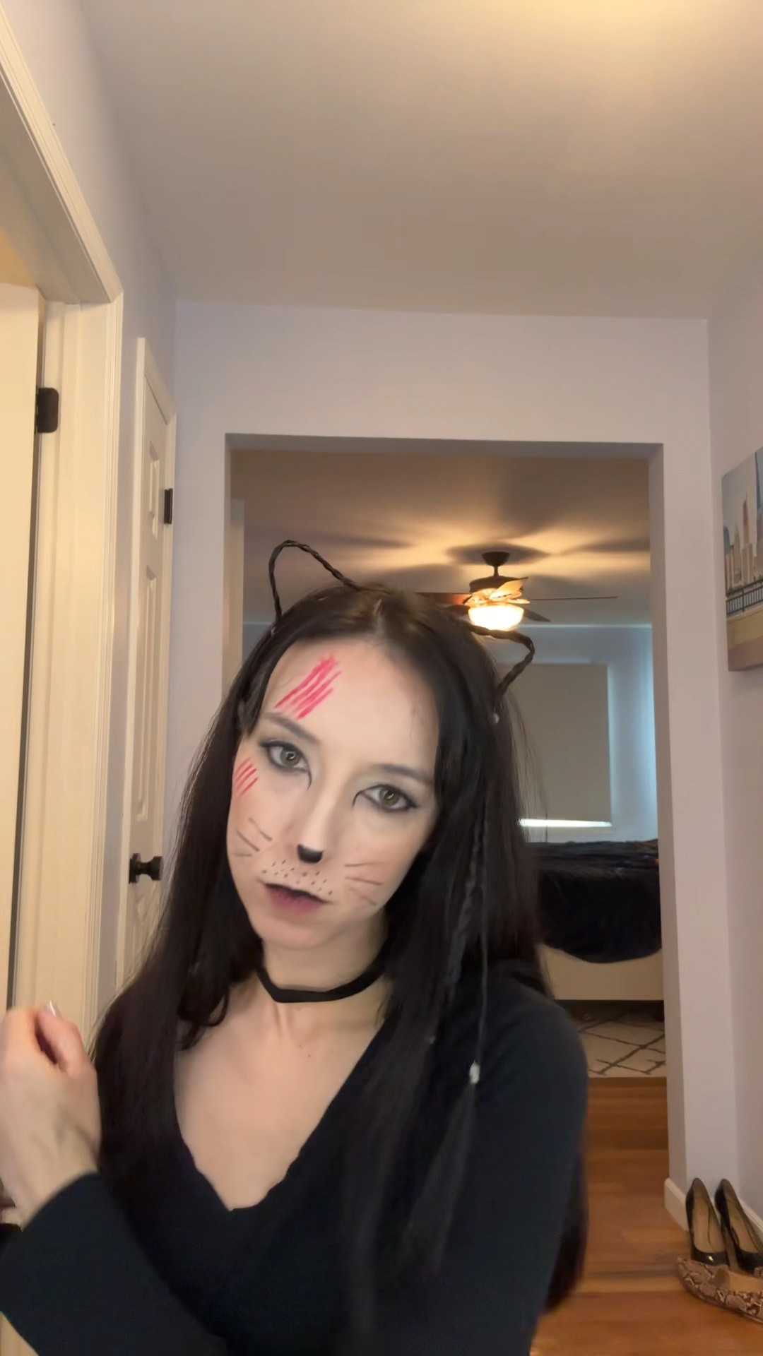 From basic to fierce feline in seconds with just eyeliner, lipstick, and some hair ties 🐾✨ The perfect last-minute cat costume! Check out stories later today for how I achieved this look. Who’s ready for Halloween? #HalloweenLook #CatCostume #LastMinuteCostume #SpookySeason #Shapeshifter

#LTKHalloween #LTKFindsUnder50 #LTKBeauty