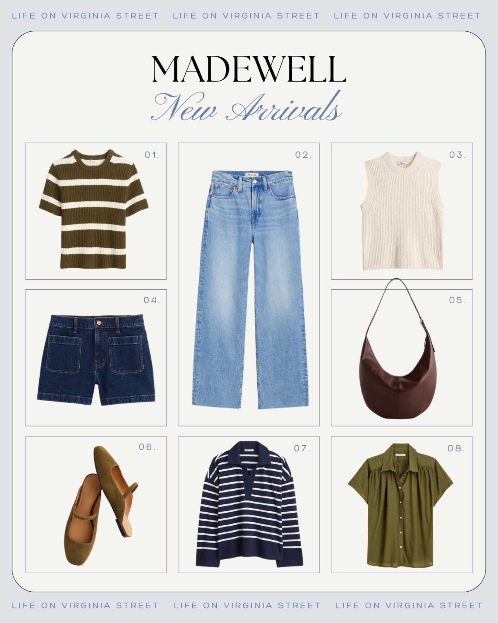 Absolutely loving these new pieces from Madewell! The perfect transitional outfit ideas for late summer into early fall! Includes a striped short sleeve sweater, wide leg jeans, sweater vest, cute denim shorts, velvet ballet flats, striped v-neck sweater and more!
.
#ltkseasonal #ltkfindsunder50 #ltkfindsunder100 #ltkstyletip #ltkmidsize #ltkover40 #ltkworkwear #ltkseasonal #ltksalealert

#LTKFindsUnder50 #LTKSeasonal #LTKOver40