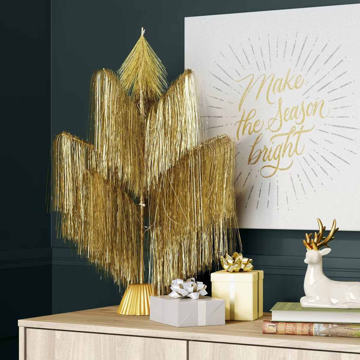 26" Pre-Lit Fringe Tinsel Artificial Christmas Tree - Threshold™ | Target