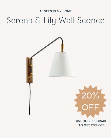These plug-in sconces are one of my most favorite things in my home. I love that they plug in too. Use code UPGRADE to get 20% off. Serena & Lily Flynn wall sconce, home decor, lighting, plug-in sconce, sconces, Serena and lily sale,  

#LTKFind #LTKsalealert #LTKhome