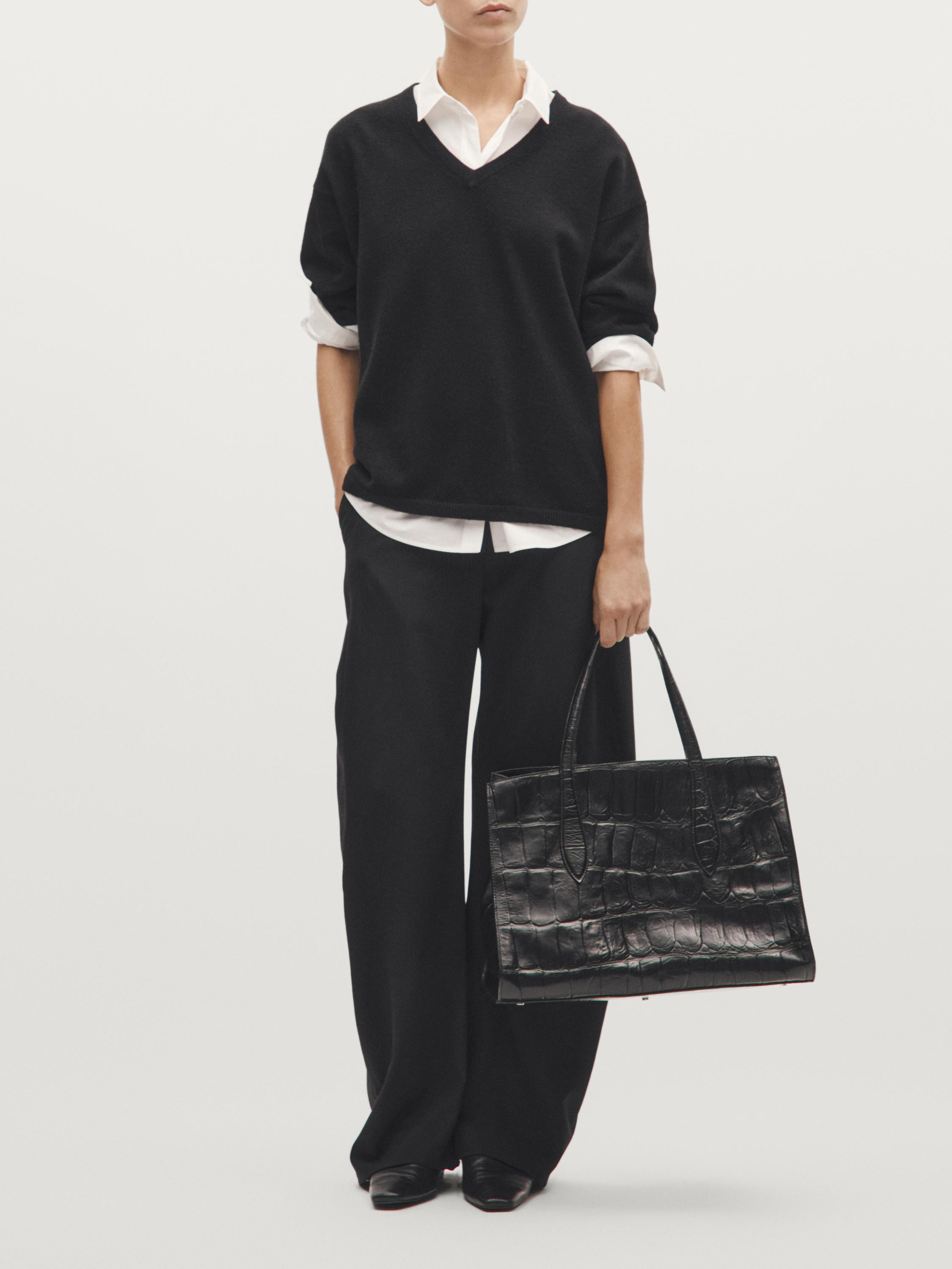 Maxi nappa leather MD ICON bag | Massimo Dutti UK