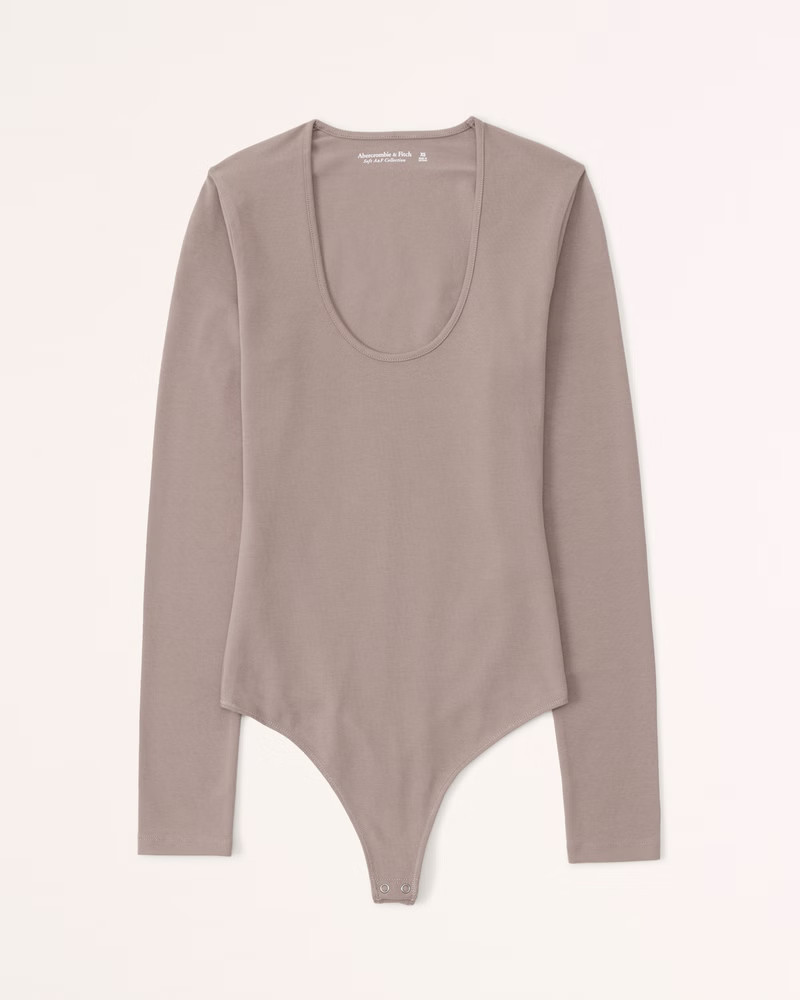 Women's Long-Sleeve Scoopneck Bodysuit | Women's Tops | Abercrombie.com | Abercrombie & Fitch (US)