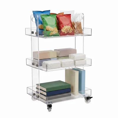 3-Tier Acrylic Utility Rolling Cart | Wayfair North America