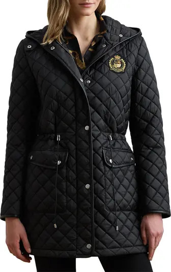 Logo Patch Quilted Coat | Nordstrom