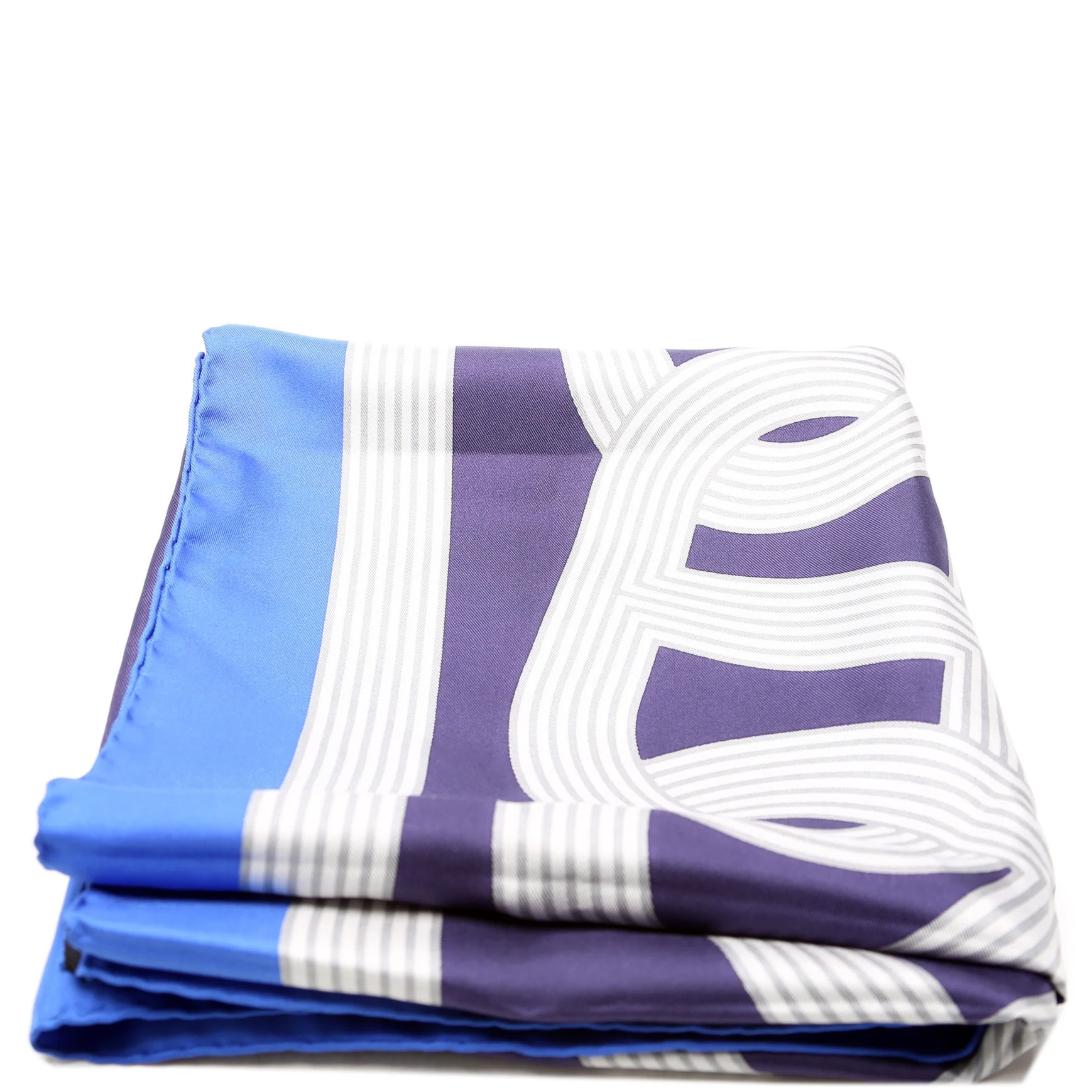 Circuit 24 Faubourg 90CM Silk Scarf Blue/Multicolor | Keeks Designer Handbags