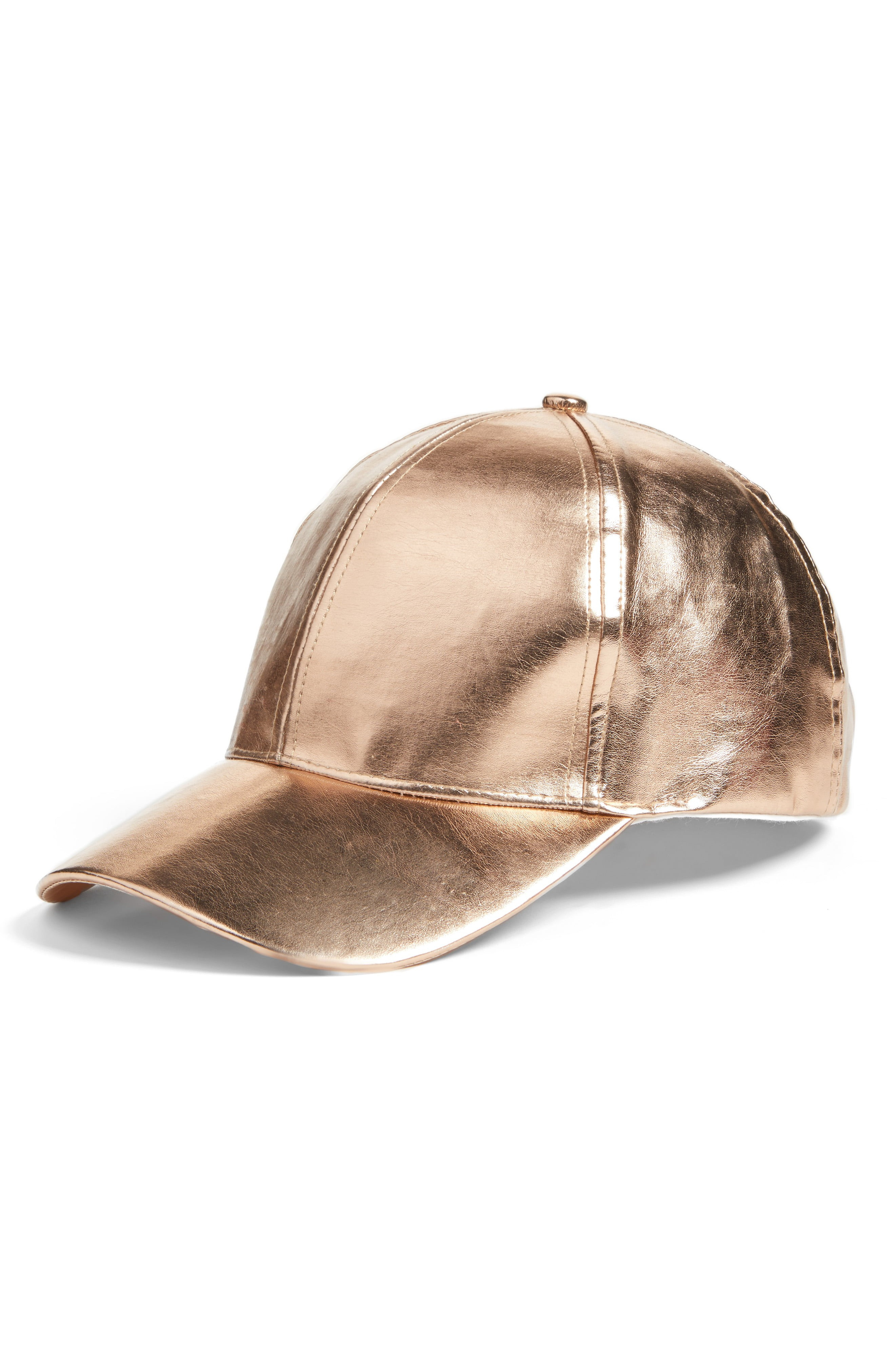 Metallic Faux Leather Baseball Cap | Nordstrom
